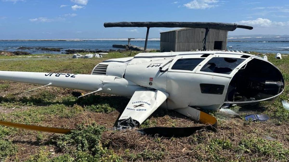 Picture of helicopter after crash