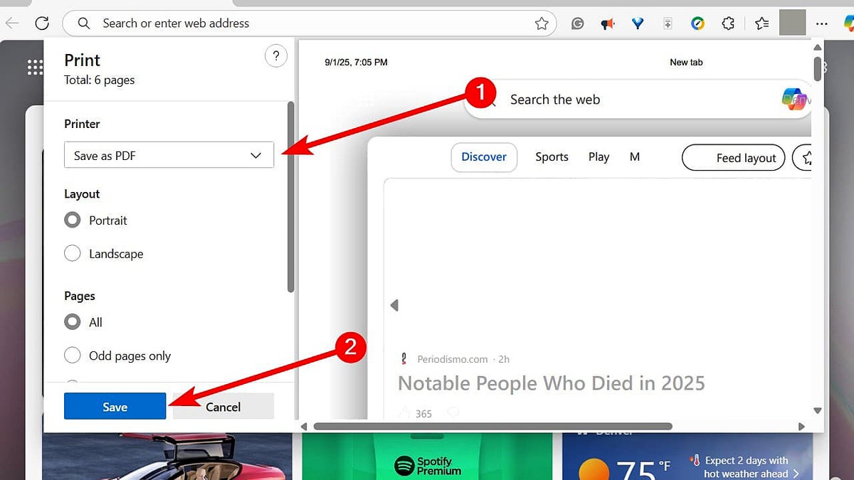 A step-by-step guide shows how to save a file as a PDF.